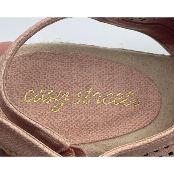 Easy Street Stacy Espadrille Sandals Blush Pink Open Toe Size 6 - Picture 9 of 10